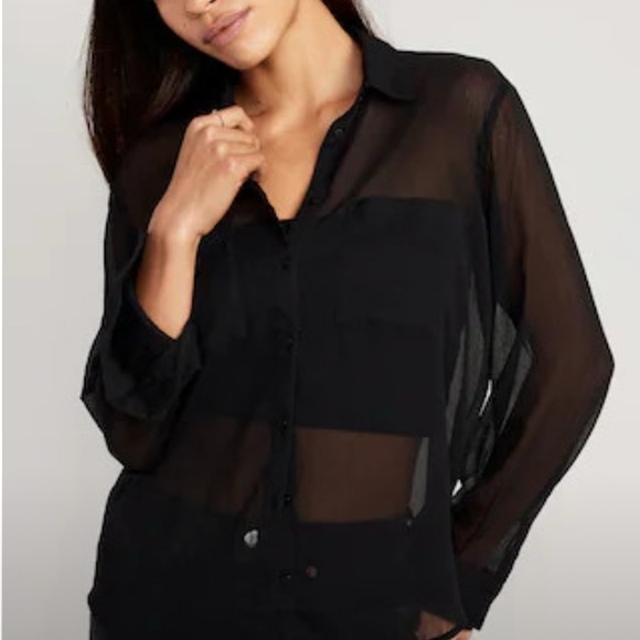 Sheer button up shirt - Picture 1 of 5